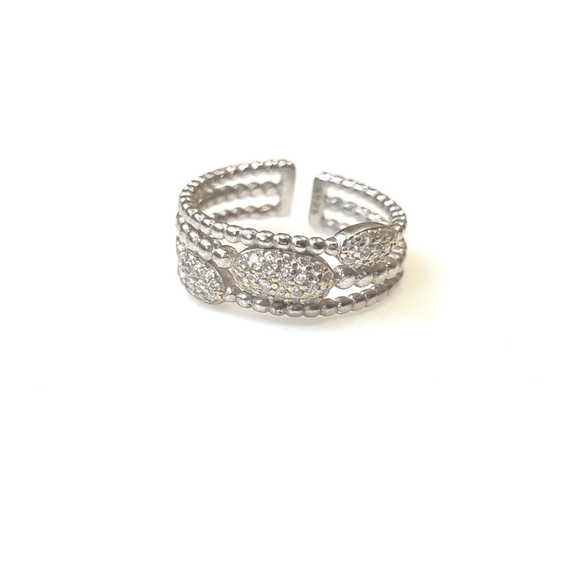 Two Tone String & Beads Ring