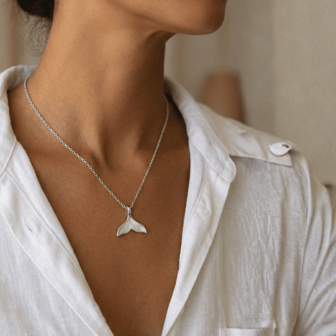 Mariselle Mermaid Tail Silver Necklace
