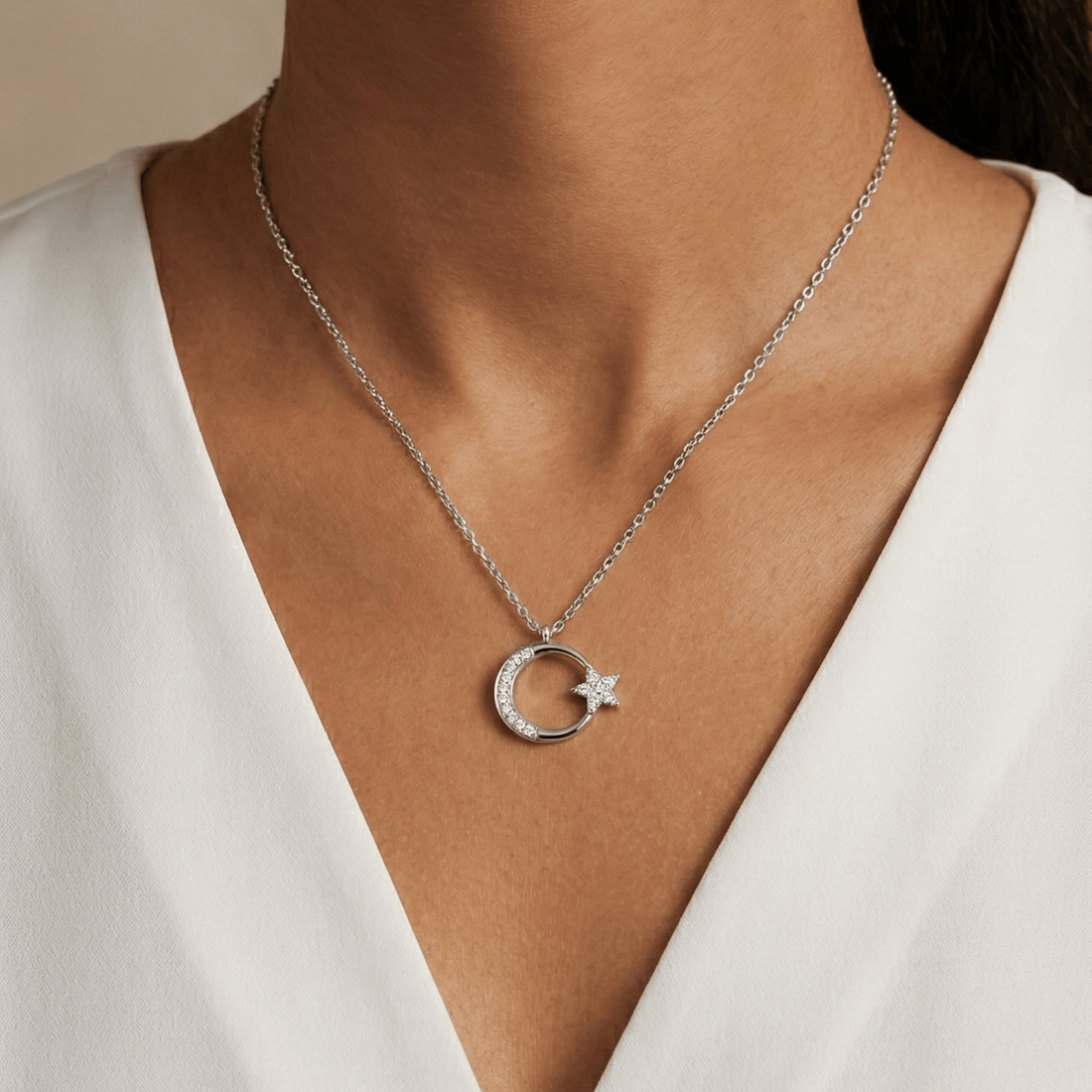 Aveline Starlight Silver Necklace