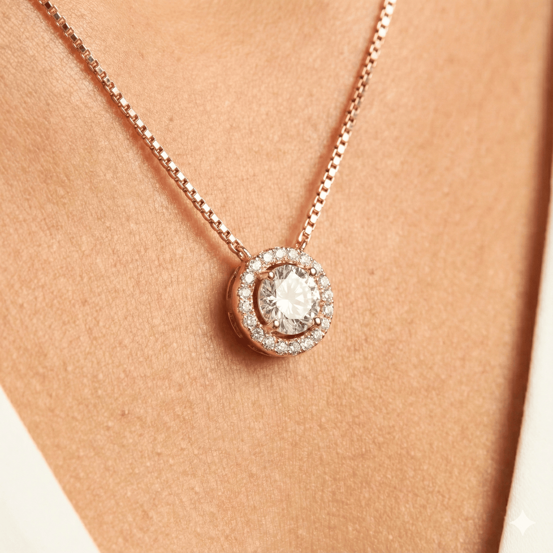 Solenne Rose Gold Silver Necklace