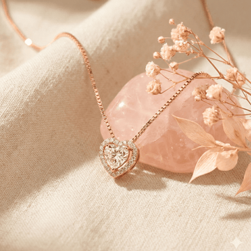 Amorette Heart Rose Gold Silver Necklace