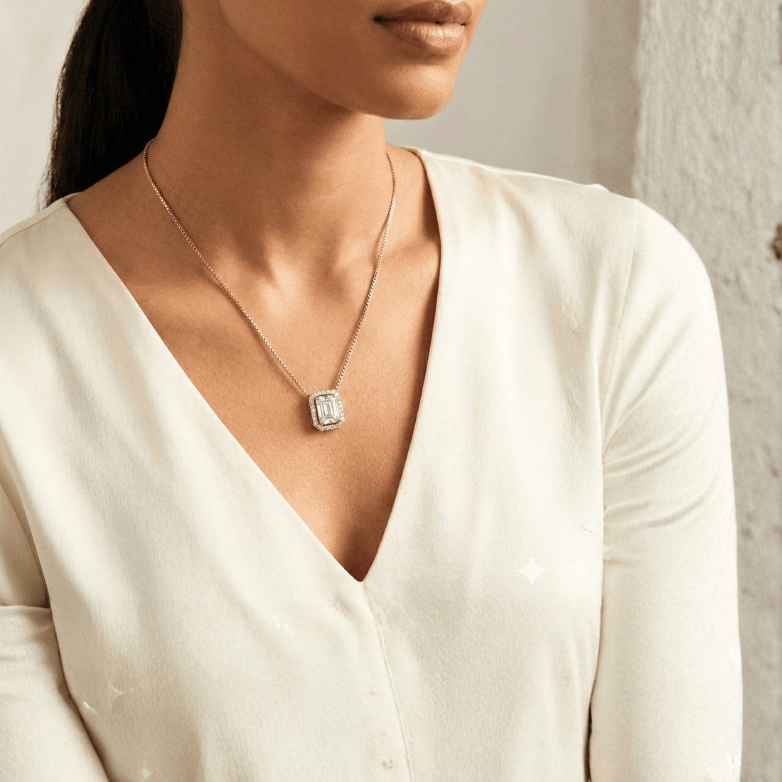 Evelisse Rose Gold Silver Necklace