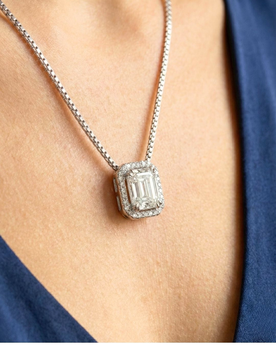 Silver Halo Quadratic Necklace