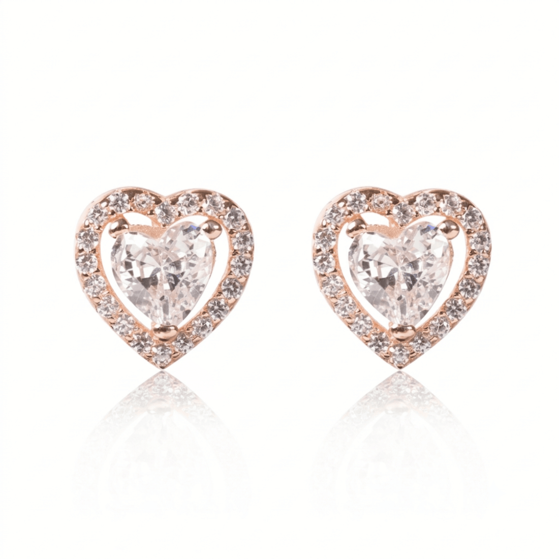 Rosavelle Heart Radiance Silver Earrings