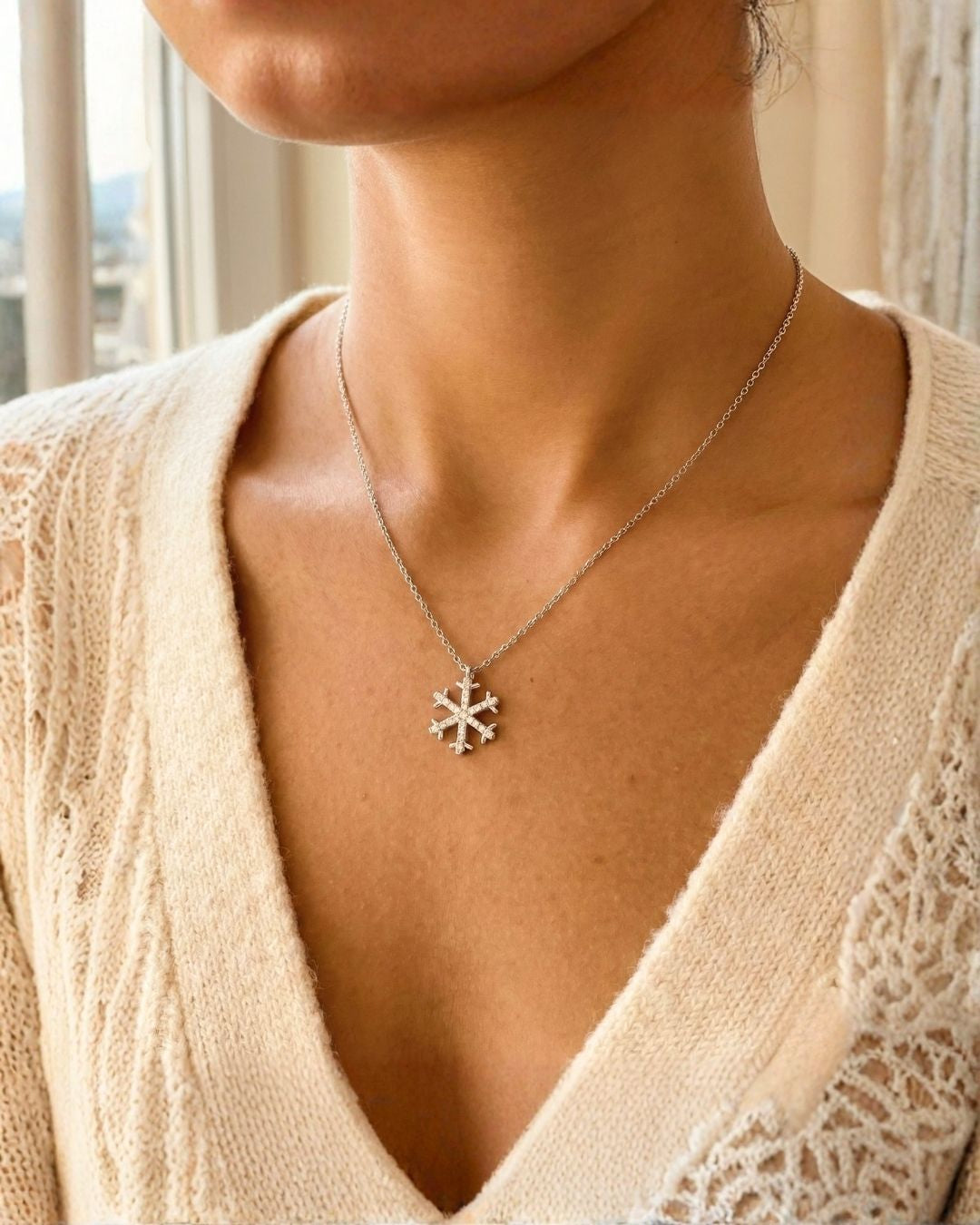 Silver Snowflake Necklace