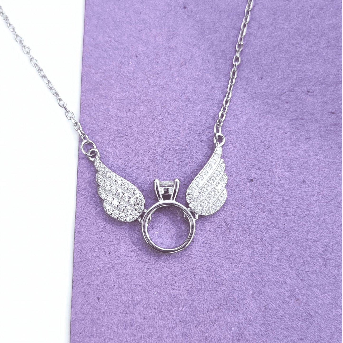 Silver Angel's Ring Necklace