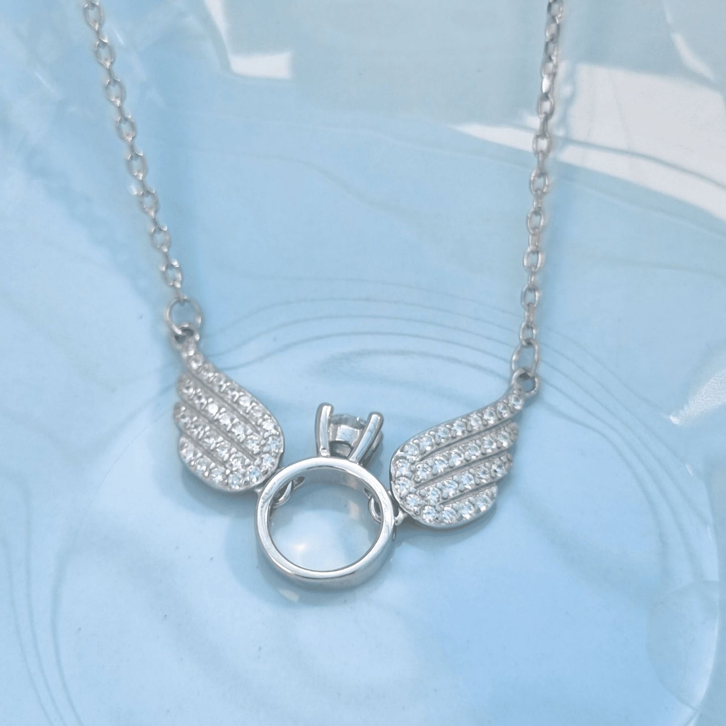 Silver Angel's Ring Necklace