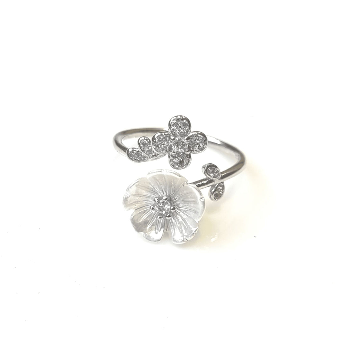 Silver MOP Flower Palates Ring