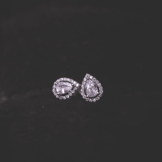 Silver Halo Drop Earrings