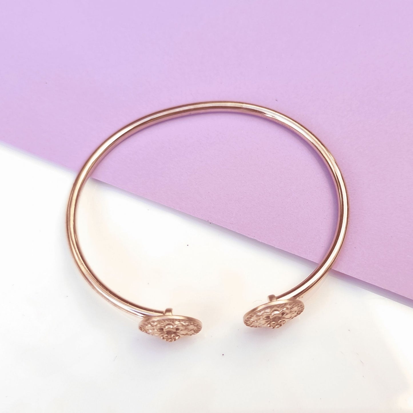 Rose Gold Dual Flower Ring Bracelet