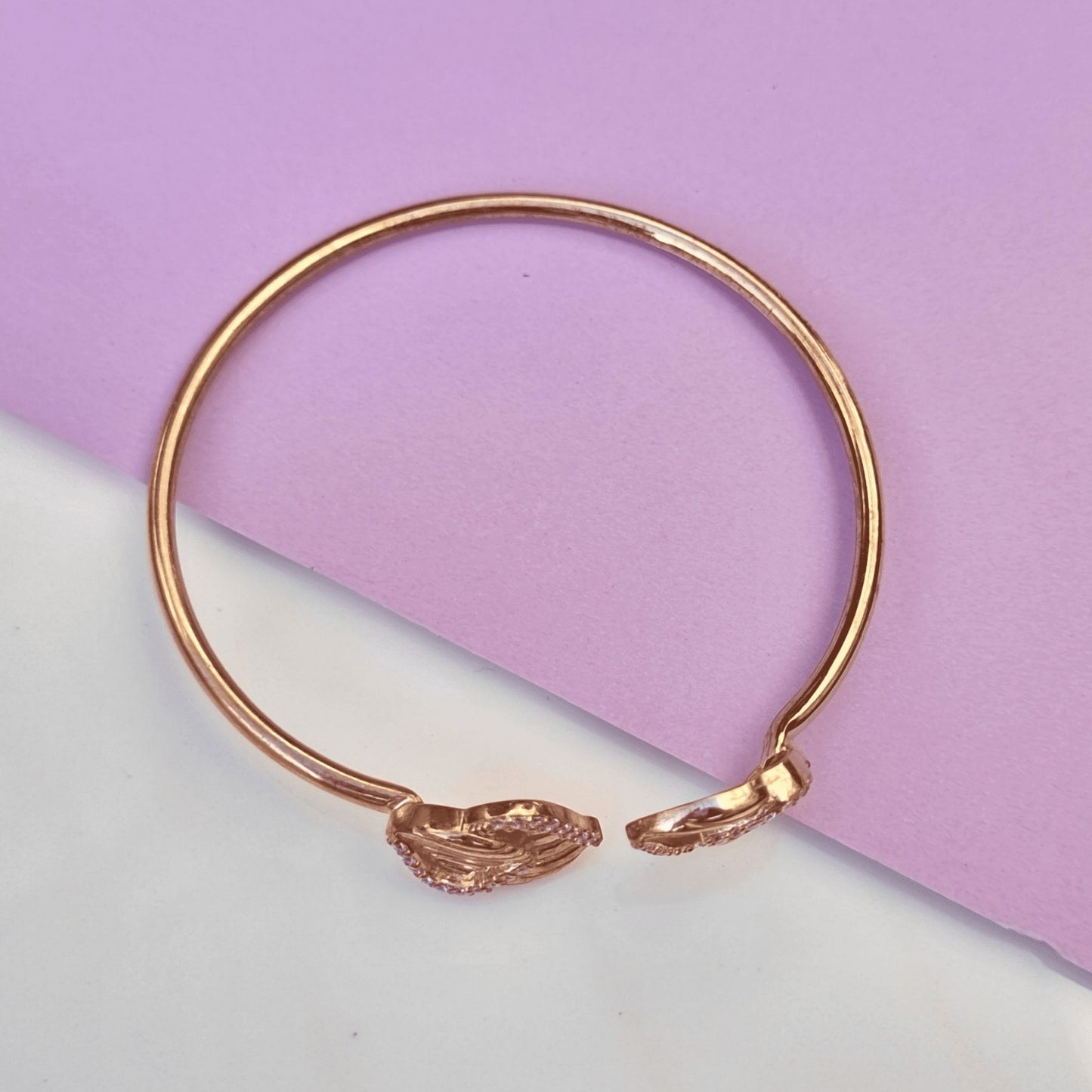 Rose Gold Dual Leaf Bracelet