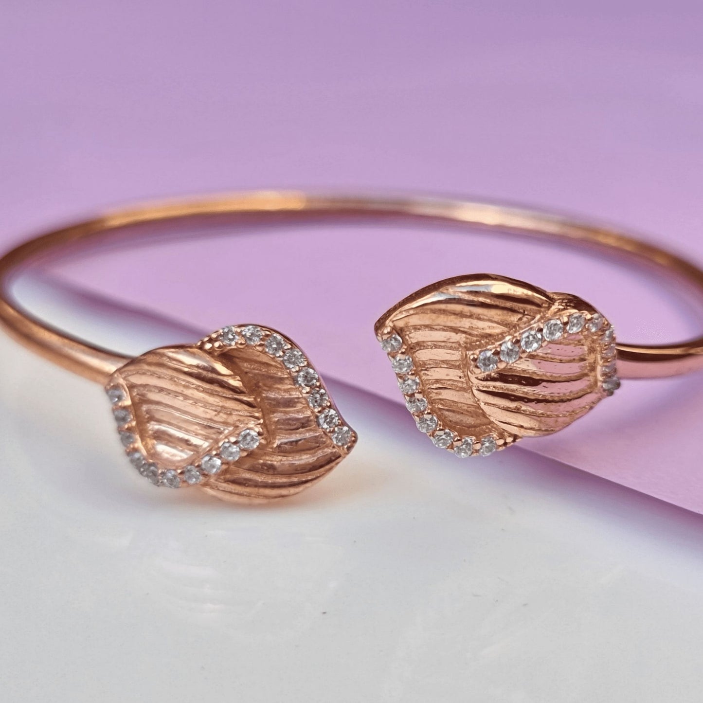 Rose Gold Dual Leaf Bracelet