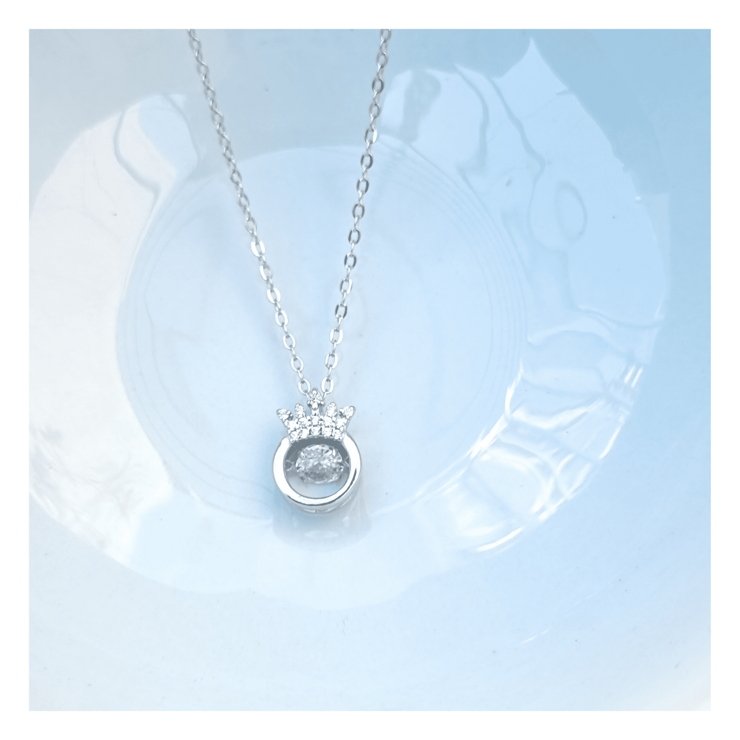 Silver Crown Dancing Diamond Necklace