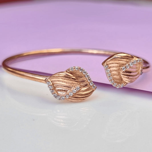 Rose Gold Dual Leaf Bracelet