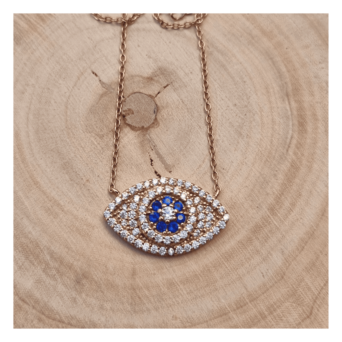 Rose Gold Evil Eye Zircon Necklace