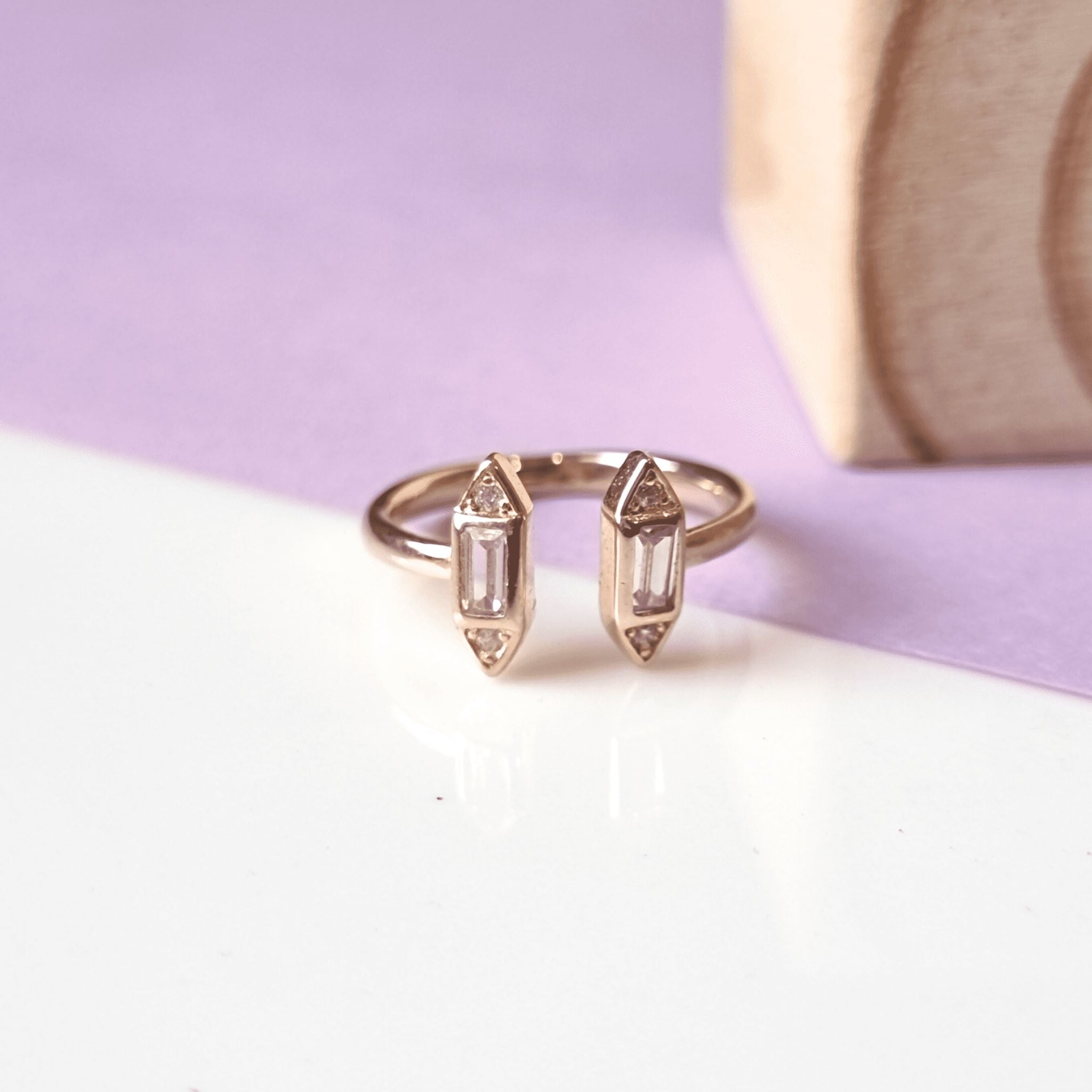 Rose Gold Triple Glacier Ring