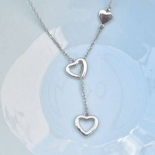 Silver Heart in Heart charm Necklace