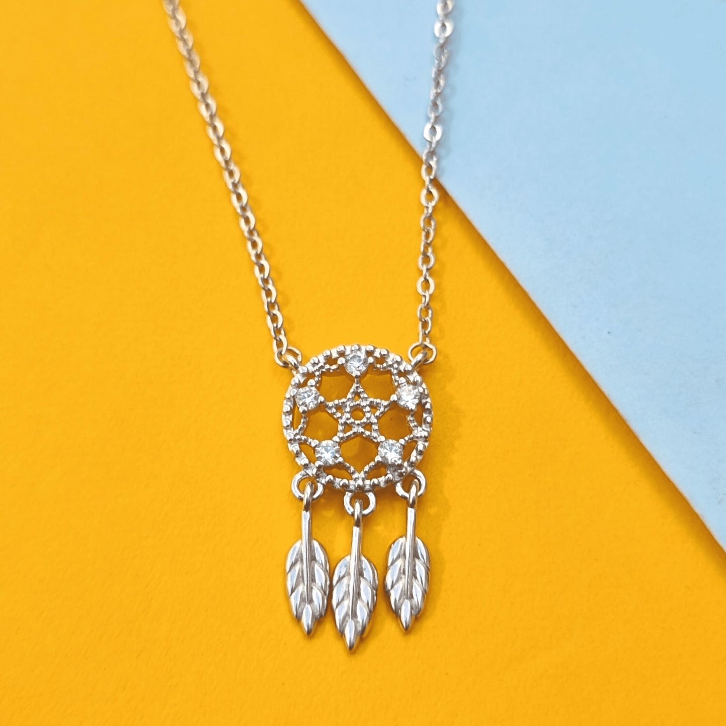 Silver Dream Catcher Elegant Necklace