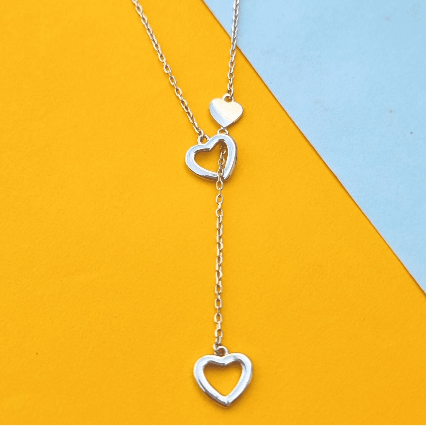 Silver Heart in Heart charm Necklace