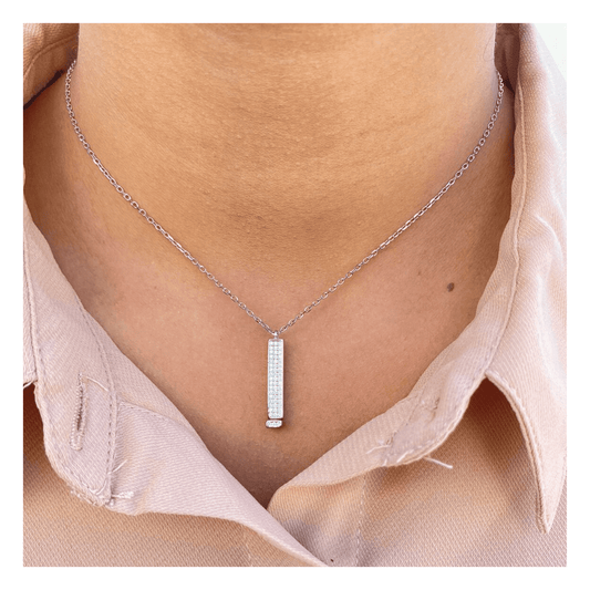 Silver Love Message Hanging Necklace