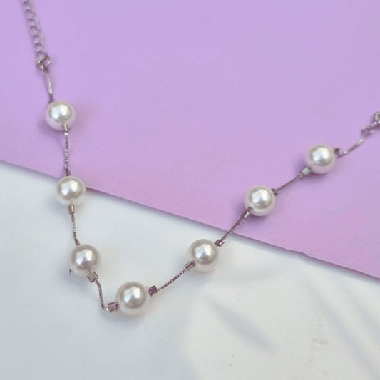 Silver Pearl Balls Adjustable Bracelet