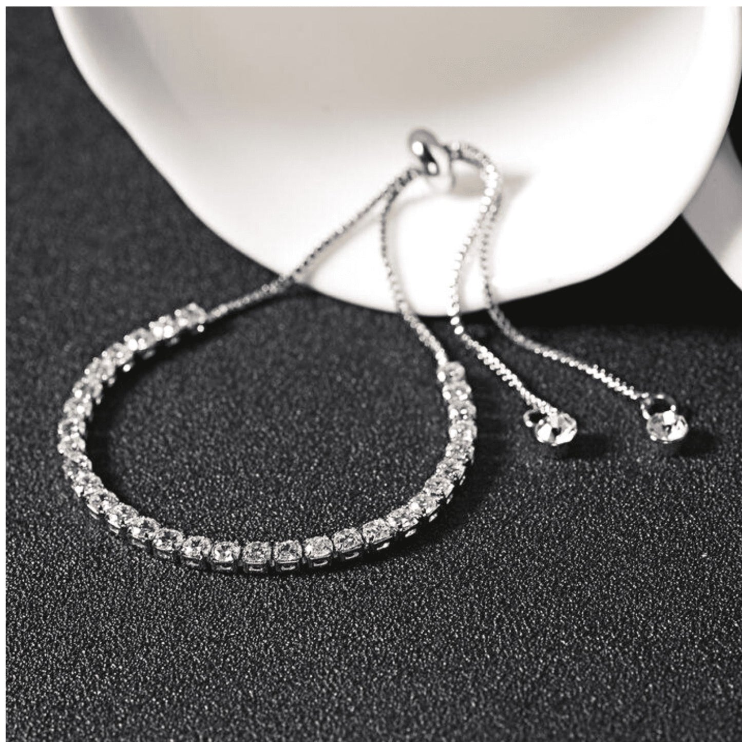 Silver Adjustable Tennis Bracelet